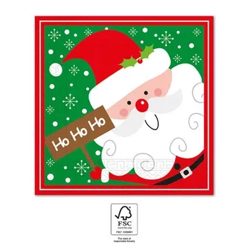Karácsonyi Santa Claus Ho Ho Ho szalvéta 20 db-os 33x33 cm FSC