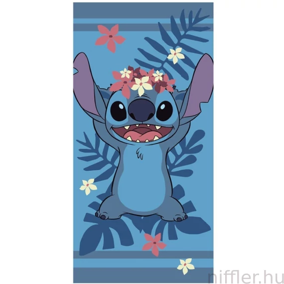 Disney Lilo és Stitch, A csillagkutya Wreath fürdőlepedő, strand törölköző 70x140cm (Fast Dry)