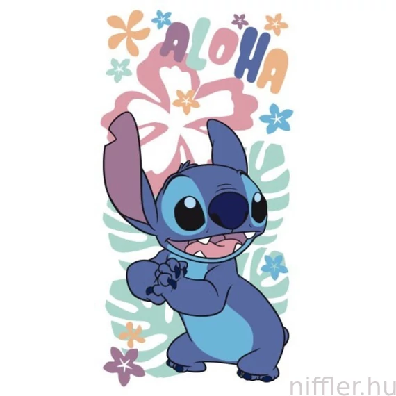 Disney Lilo és Stitch, A csillagkutya Hawaiian Harmony fürdőlepedő, strand törölköző 70x140cm (Fast Dry)