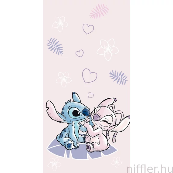Disney Lilo és Stitch, A csillagkutya Pink fürdőlepedő, strand törölköző 70x140cm