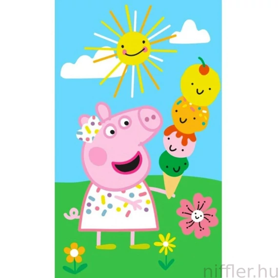 Peppa malac Summer Time kéztörlő, arctörlő, törölköző 30x50 cm