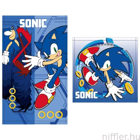 Sonic a sündisznó Dynamic kéztörlő, arctörlő, törölköző szett