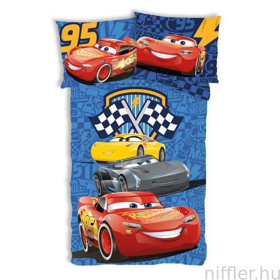 Disney Verdák Track Stars gyerek, ovis ágyneműhuzat 100×135 cm, 40×60 cm