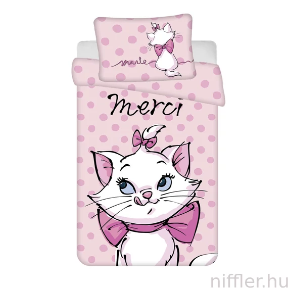 Disney Marie cica Merci gyerek, ovis ágyneműhuzat 100×135 cm, 40×60 cm