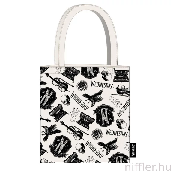 Wednesday Black shopping bag, bevásárlótáska 39 cm