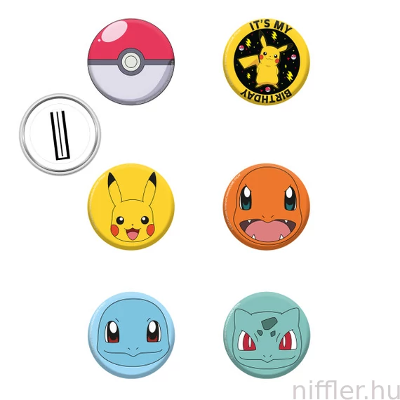 Pokémon Thunder kitűző, jelvény 8 db-os