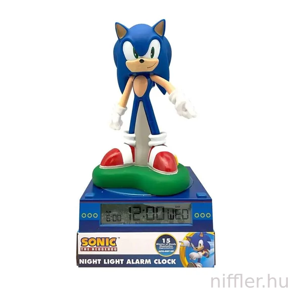 Sonic a sündisznó 3D éjszakai lámpa és ébresztőóra