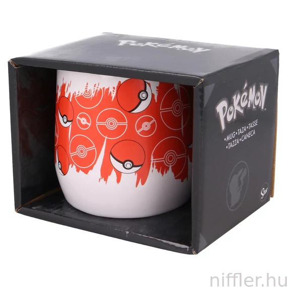 Pokémon kerámia bögre, 350 ml, egyedi piros belsővel