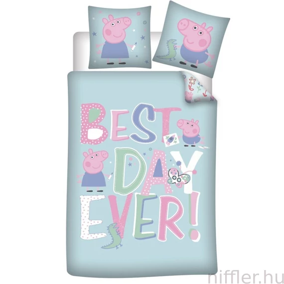 Peppa malac Best Day ágyneműhuzat 140×200cm, 63×63 cm microfibre