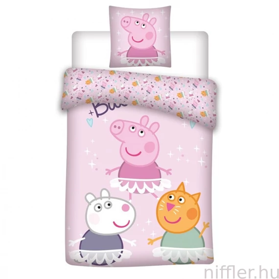 Peppa malac Dance ágyneműhuzat 140×200cm, 63×63 cm microfibre