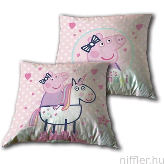 Peppa malac Unicorn párna, díszpárna 35x35 cm