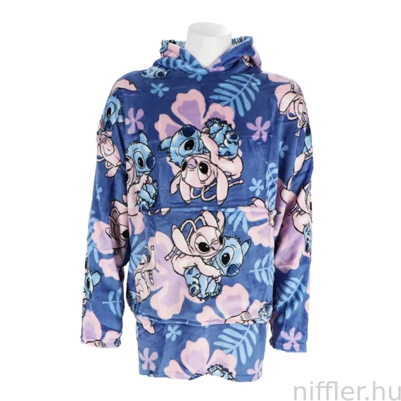 Disney Lilo és Stitch, A csillagkutya Hibiscus belebújós plüss polár takaró, poncsó 7-14 év