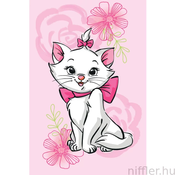 Disney Marie Pink Flower polár takaró 100x150cm