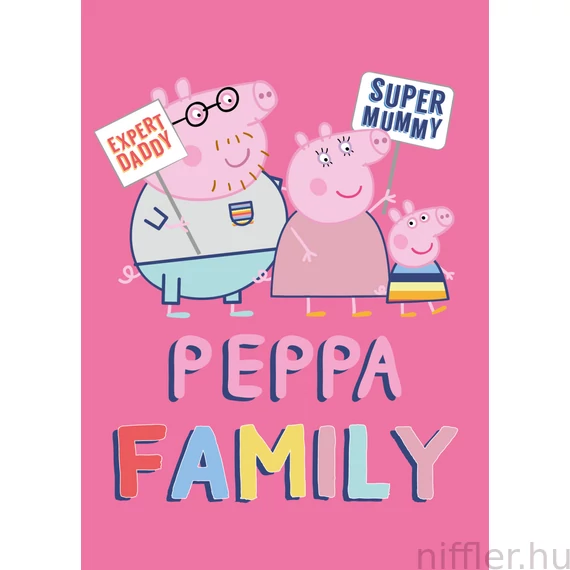 Peppa malac Family Pink polár takaró 100x140cm