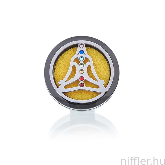 Autós Aroma Diffúzor - Pewter Yoga Chakra - 30mm