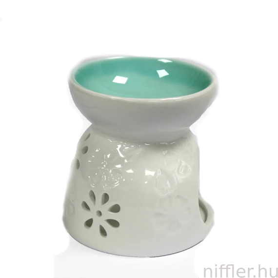 Klasszikus Fehér Aromalámpa - Virágminta