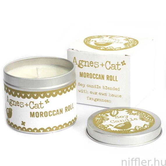 Szójagyertya Fémdobozban- Marokkó/200g, ajándékcsomagolás