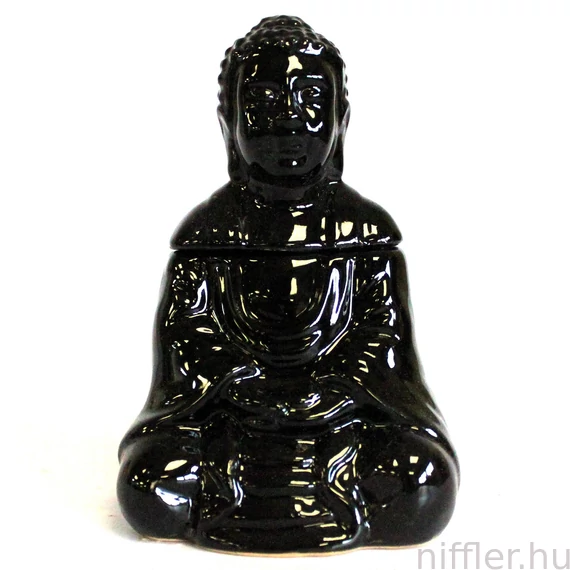 Ülő Buddha Aromalámpa - Fekete